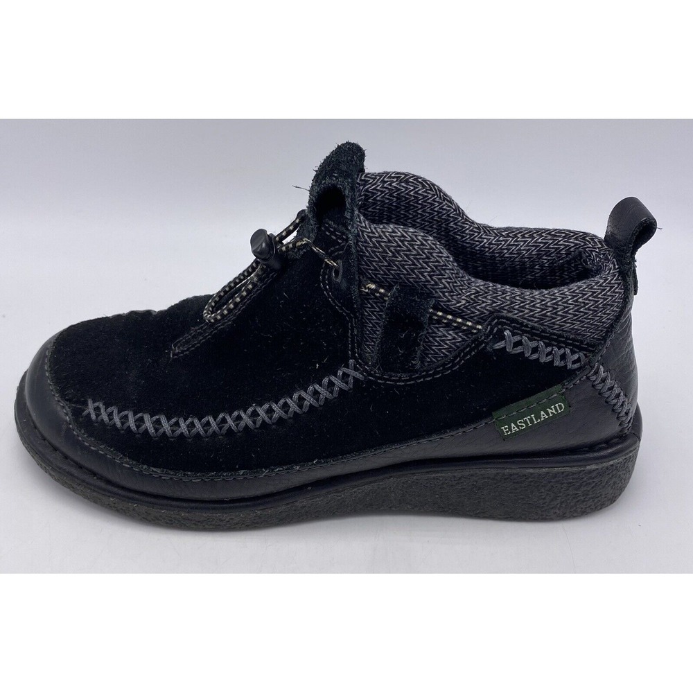 Eastland Boots Womens 6.5 Black Suede Leather Slip on Shoe 3304-54